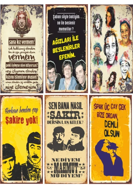 Hayat Poster Yeşilçam Retro Ahşap Poster Seti - 5