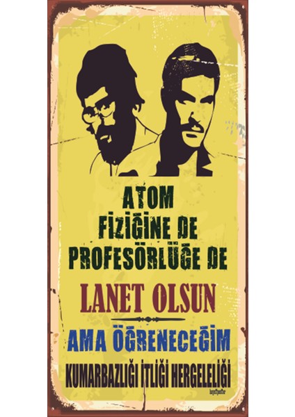 Kadir Inanır Ceza Yeşilçam (10 cm x 20 Cm) Mini Retro Ahşap Poster