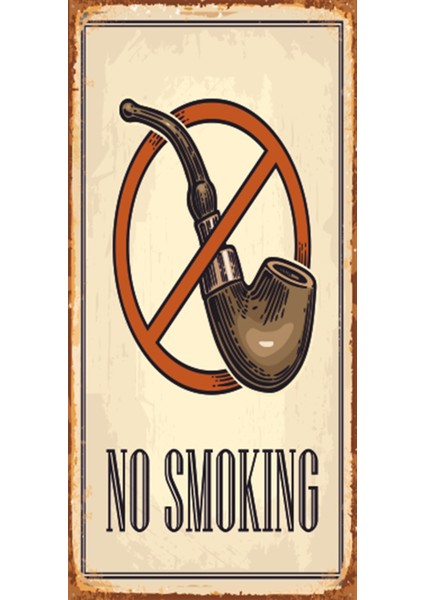 No Smoking Sigara Içilmez (10 cm x 20 Cm) Mini Retro Ahşap Poster