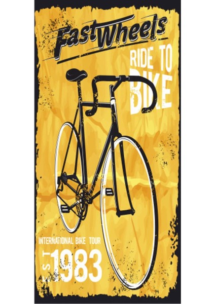 Yarış Bisikleti (10 cm x 20 Cm) Mini Retro Ahşap Poster