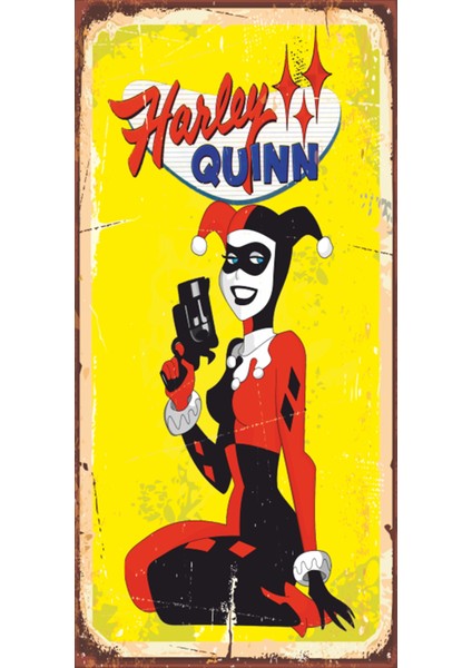 Harley Quinn (10 cm x 20 Cm) Mini Retro Ahşap Poster