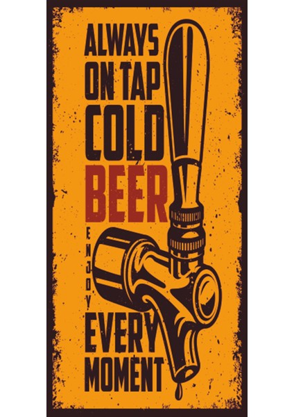 Fıçı Bira 10 cm x 20 cm Mini Retro Ahşap Poster