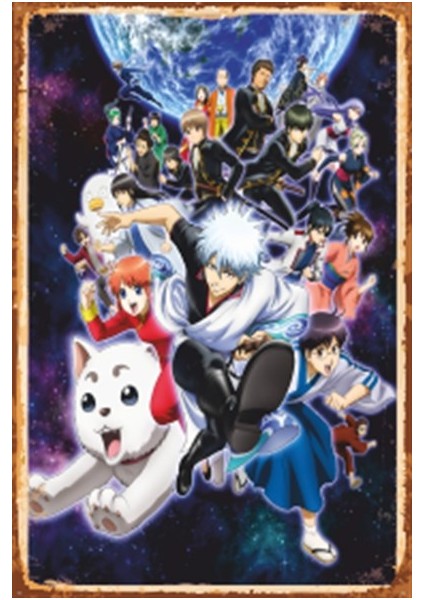 Gintama Anime Kolaj 751 Retro Ahşap Poster fiyatları