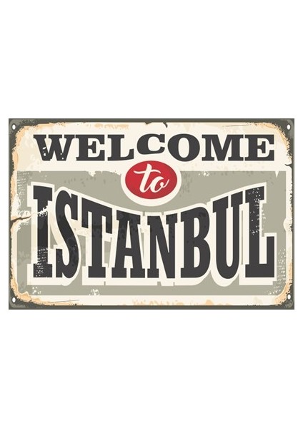 Welcome To Istanbul Retro Ahşap Poster