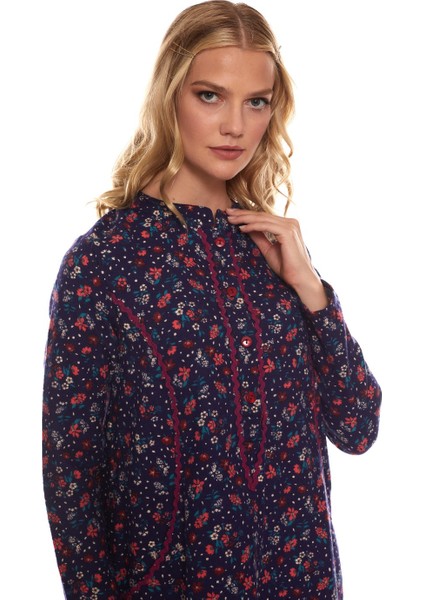 Pazen Lacivert Çiçek Desen Kısa Elbise indirimleri