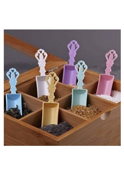 Mini Baharat Kaşığı Baharat Küreği Seti Platik 6'lı