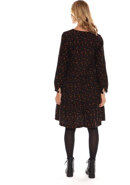 Siyah Uzun Kol Pazen Püskül Yaka Kısa Elbise indirimleri