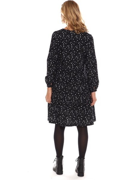 Beyaz Uzun Kol Pazen Püskül Yaka Kısa Elbise fırsatları