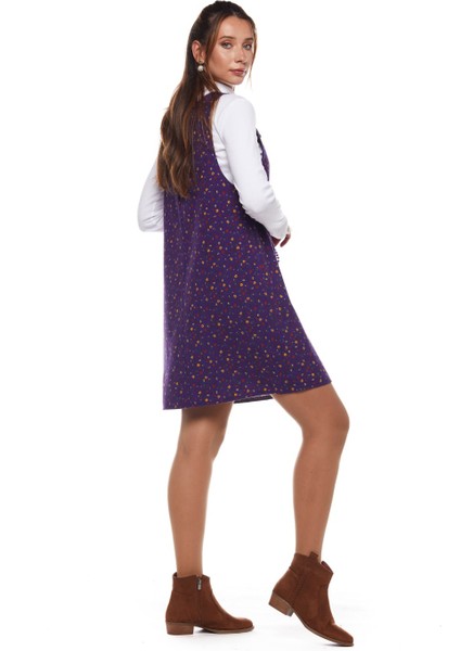 Pazen Mor Çıtır Desen Elbise modelleri