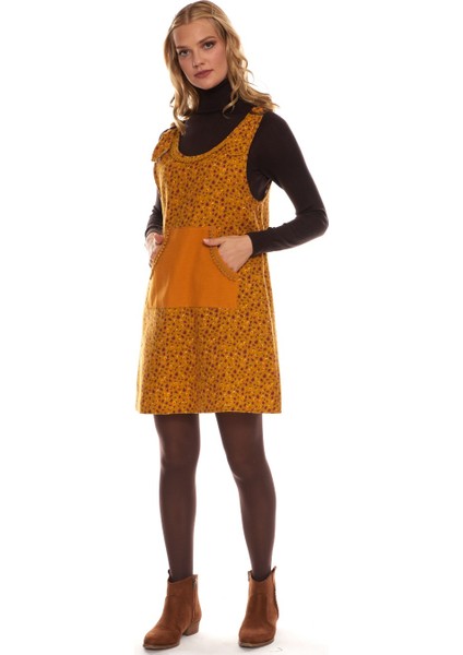 Pazen Hardal Çıtır Desen Elbise