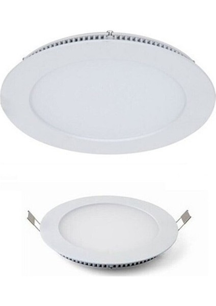 18W Tasarruflu LED Yuvarlak Beyaz Işık Sıva Altı Slim Panel Tavan Aydınlatma Armatürü-8 Adettir