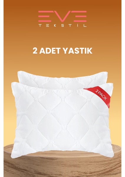 2 Adet Diamond Plus Kapitone Yastık  50*70 cm 800 gr