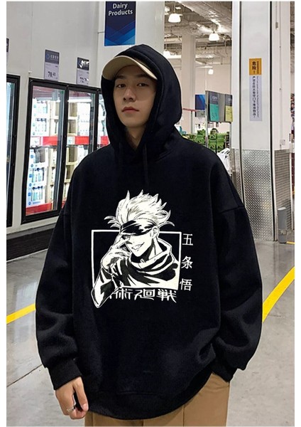 Touz Anime Jujutsu Kaisen Kapüşonlu Hoodie