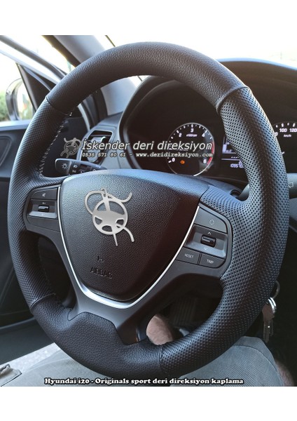 Detay Deri Direksiyon Hyundai I20 2012 + Tam Uyumlu Siyah Spor Deri Direksiyon Kılıfı fırsatları