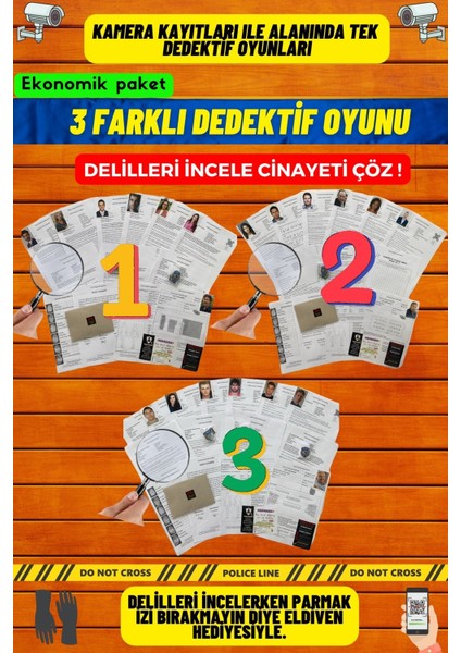 3'lü Paket Cinayet Çözme / Dedektif Oyunu / Katil Kim / Suçlu Kim / Otopark-Havuz-Market