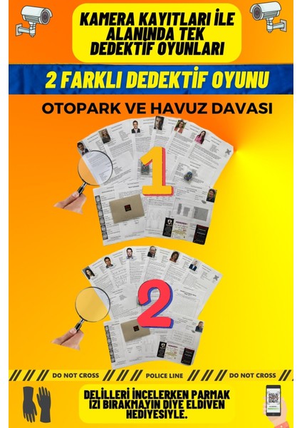 2'li Dava Paketi Cinayet Çözme / Dedektiflik Oyunu / Katil Kim / Otopark ve Havuz Davası