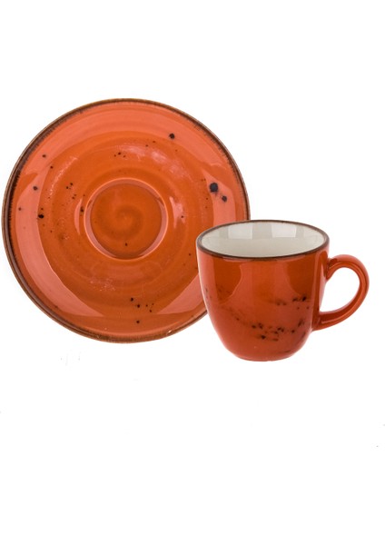 Tulu Luna 4 Parça Kahve Seti Reactive 44 Turuncu