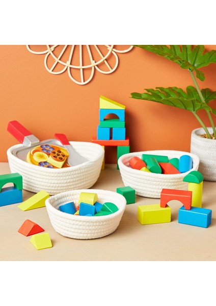 3'lü Jüt Hasır Sepet Takımı çocuk Oyuncak Düzenleyici Çok Amaçlı Sepet Banyo ve Mutfak Organizeri