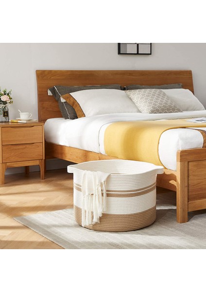 Büyük Boy Jüt Pamuklu Sepet Bebek Eşya Toplama Sepeti Yumuşak Büyük Saklama Sepeti fırsatları