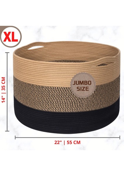 Büyük Boy Jüt Pamuklu Sepet, Bebek Eşya Toplama Sepeti, Yumuşak Büyük Saklama Sepeti indirimleri