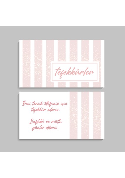 Çift Taraflı Teşekkür Kartı 5,5 x 8,5 cm 100 Adet
