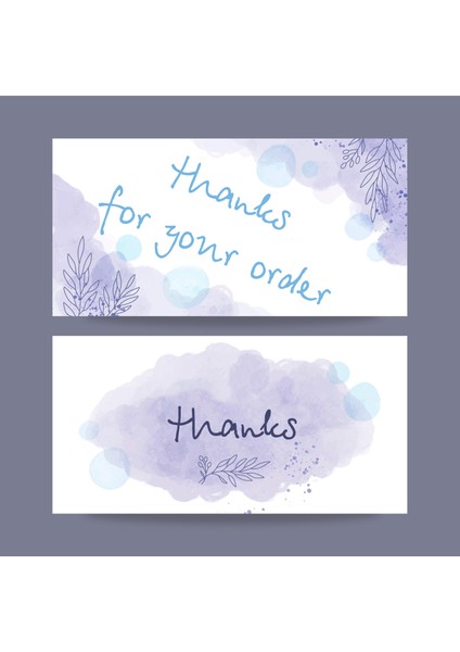 Çift Taraflı Teşekkür Kartı 5,5 x 8,5 cm 100 Adet