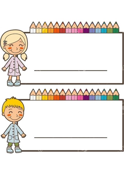 Çocuk Temalı Okul Etiketi 4 x 4 cm 24 Adet