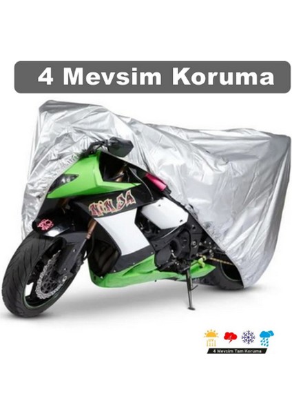 Motor Branda Motor Örtü Branda Kaliteplus Arka Çanta Uyumlu Motor Branda Örtü 4 Mevsim Koruma Gri