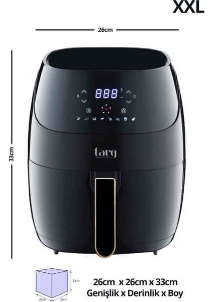 Mychef Epa-1113 Yağsız Kızartma Sıcak Hava Fritözü / Dijital Airfryer 5.5 Litre 1500w