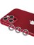Iphone 13 Pro /13 Pro Max Uyumlu Swarovski Taşlı 3D Kamera Lens Koruyucu Kırmızı [3'lü Set] 1