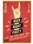 Rock Gecesi Retro Vintage Ahşap Poster 1