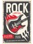 Rock Konseri Retro Vintage Ahşap Poster 1