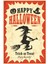 Happy Halloween Mutlu Cadılar Bayramı Retro Vintage Ahşap Poster 1