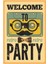 Retro Partiye Hoşgeldin Retro Vintage Ahşap Poster 1