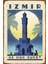 Izmir Saat Kulesi Retro Vintage Ahşap Poster 1