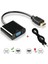 HDMI To VGA Çevirici Kablosu Hdmı Dönüştürücü Kablo (Micro USB Güç ve Aux Kablolu) Siyah 2