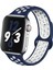 Watch Uyumlu Silikon Kordon Kayış Seri 1 | 2 | 3 | 4 | 5 42MM/44MM - Lacivert Beyaz 1