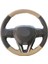 Toyota Corrolla (2019-2022) Krom Kapaklı Direksiyon Tam Uyumlu Bej Siyah Deri Direksiyon Kılıfı 1