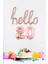 20 Yaş Doğum Günü Balonları - Hello 20 El Yazısı Rose Gold Renk Folyo Balon 1