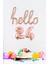 24 Yaş Doğum Günü Balonları - Hello 24 El Yazısı Rose Gold Renk Folyo Balon 1