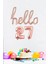27 Yaş Doğum Günü Balonları - Hello 27 El Yazısı Rose Gold Renk Folyo Balon 1
