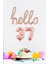 37 Yaş Doğum Günü Balonları - Hello 37 El Yazısı Rose Gold Renk Folyo Balon 1
