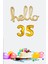 35 Yaş Doğum Günü Balonları - Hello 35 El Yazısı Gold Renk Folyo Balon 1