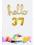 37 Yaş Doğum Günü Balonları - Hello 37 El Yazısı Gold Renk Folyo Balon 1