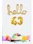 43 Yaş Doğum Günü Balonları - Hello 43 El Yazısı Gold Renk Folyo Balon 1