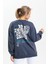 Sırt Baskı Detaylı Bisiklet Yaka Sweatshirt 1