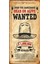 Wanted Aranıyor 10 cm x 20 cm Mini Retro Ahşap Poster 1