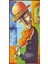 Keman Çalan Adam (10 cm x 20 Cm) Mini Retro Ahşap Poster 1