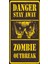 Dikkat Zombi (10 cm x 20 Cm) Mini Retro Ahşap Poster 1