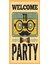 Retro Partiye Hoşgeldiniz (10 cm x 20 Cm) Mini Retro Ahşap Poster 1